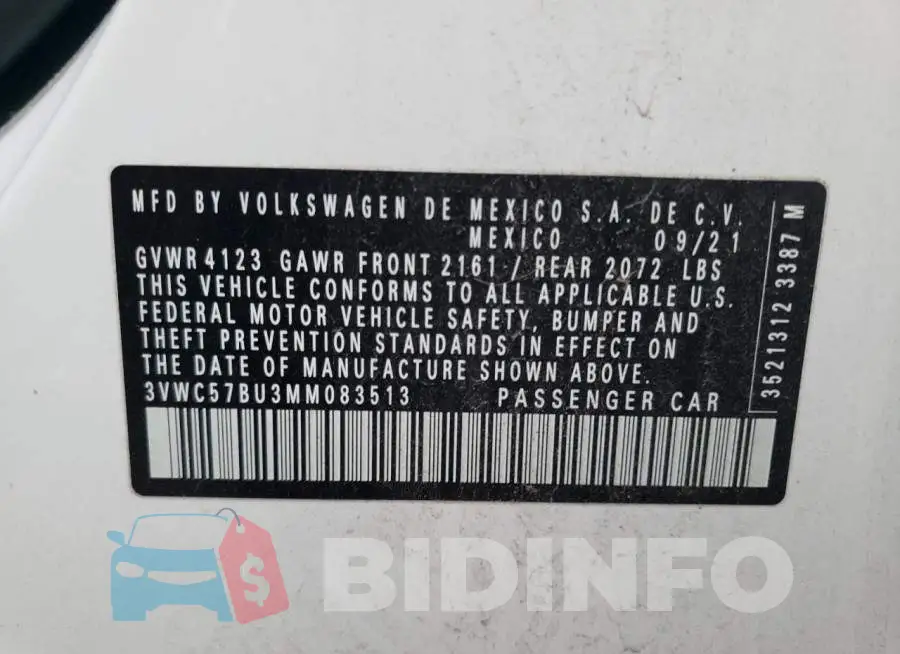 3VWC57BU3MM083513 Photo# 10