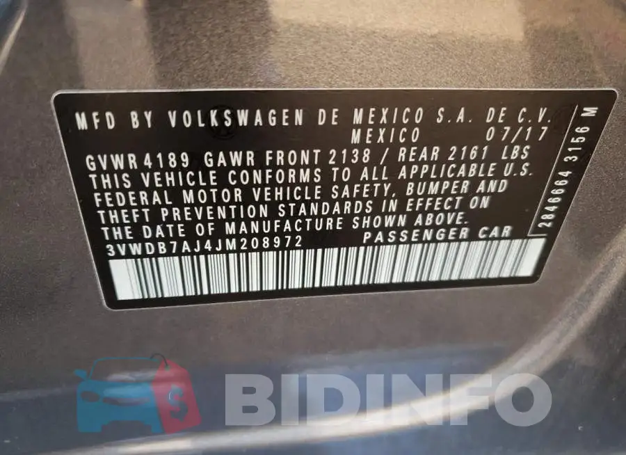 3VWDB7AJ4JM208972 Photo# 10