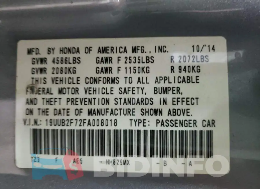 19UUB2F72FA008018 Photo# 10