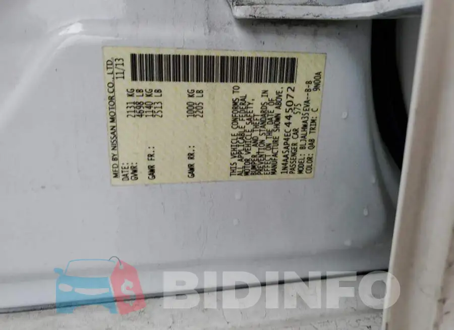 1N4AA5AP4EC445072 Photo# 12