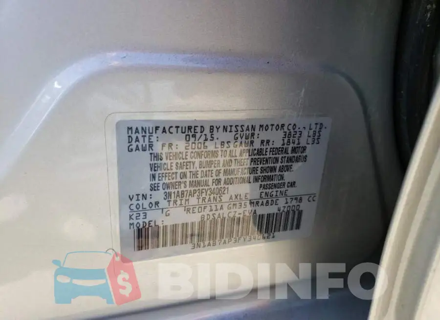 3N1AB7AP3FY340621 Photo# 12