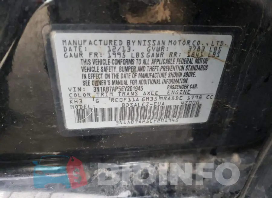 3N1AB7AP5EY201945 Photo# 13