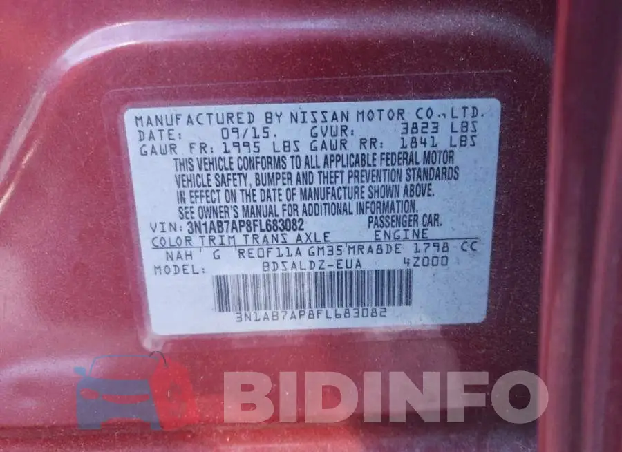 3N1AB7AP8FL683082 Photo# 13