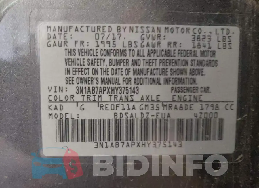 3N1AB7APXHY375143 Photo# 10