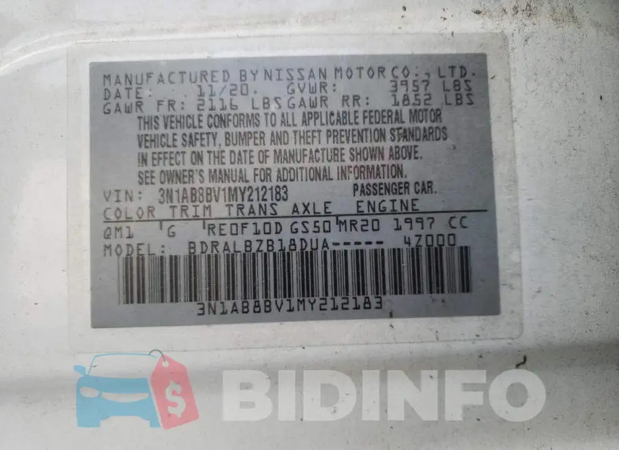 3N1AB8BV1MY212183 Photo# 12