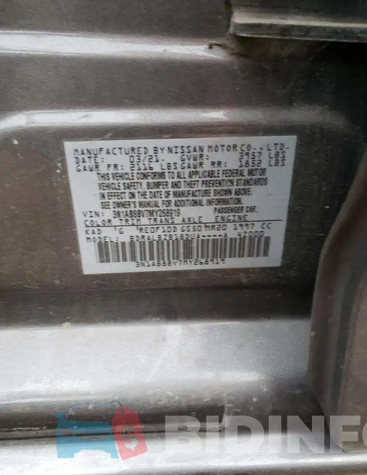 3N1AB8BV7MY268919 Photo# 14