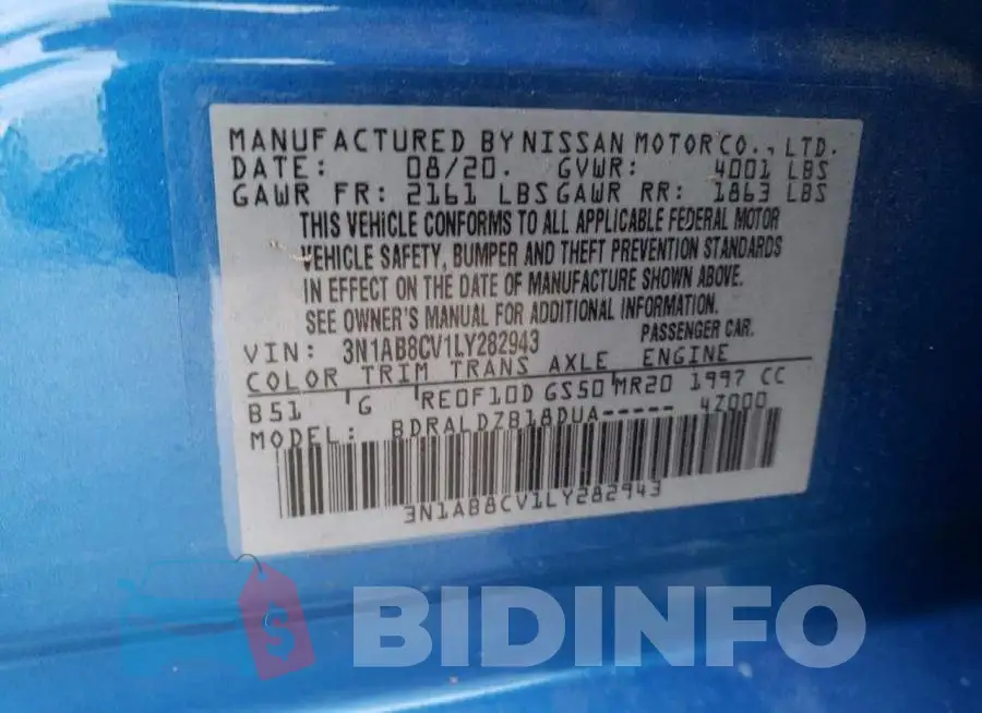 3N1AB8CV1LY282943 Photo# 12