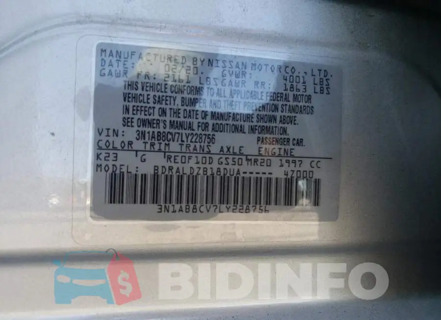 3N1AB8CV7LY228756 Photo# 10
