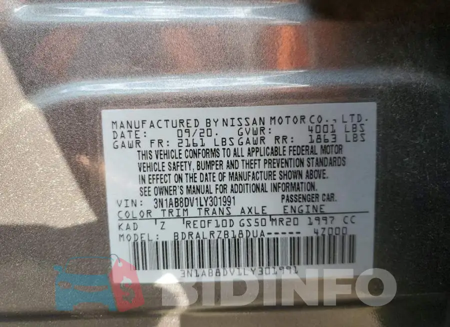 3N1AB8DV1LY301991 Photo# 10