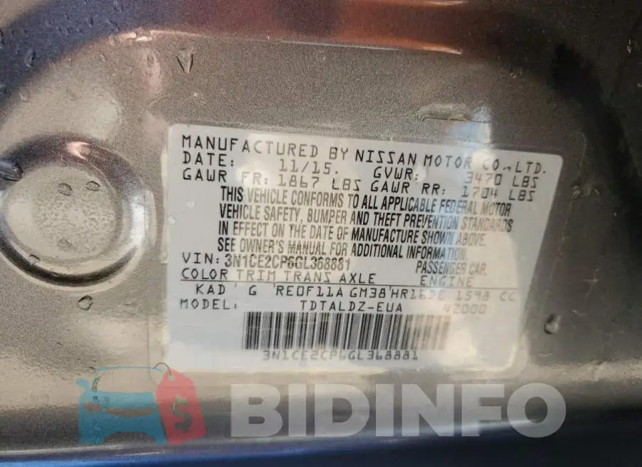 3N1CE2CP6GL368881 Photo# 12