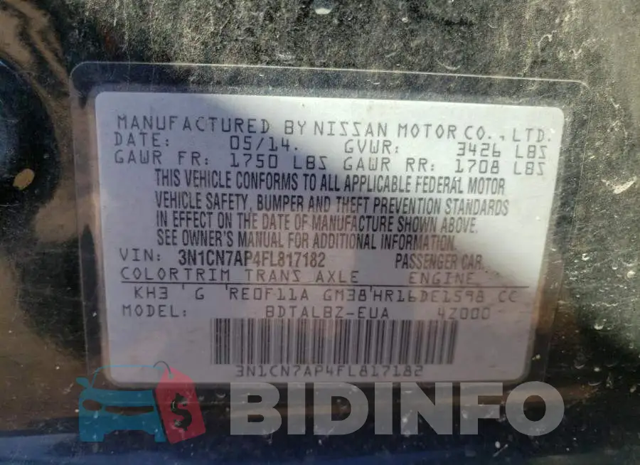 3N1CN7AP4FL817182 Photo# 12