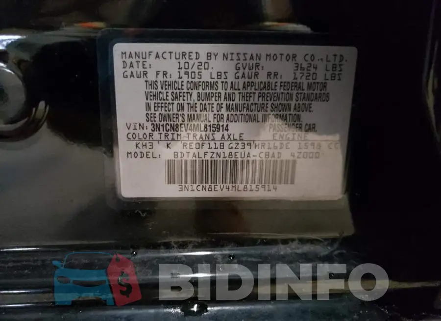 3N1CN8EV4ML815914 Photo# 12