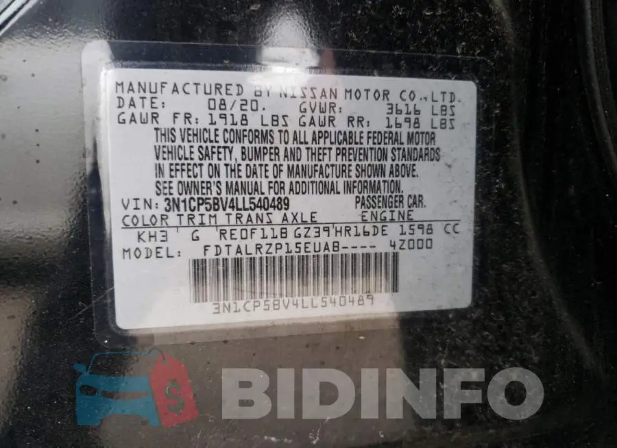 3N1CP5BV4LL540489 Photo# 14