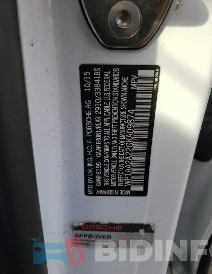 WP1AA2A22GKA09874 Photo# 10