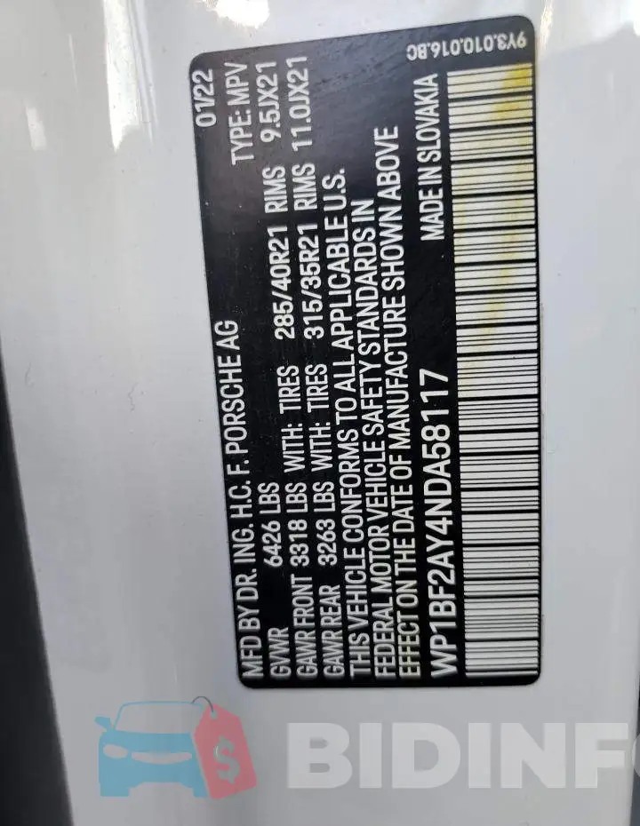 WP1BF2AY4NDA58117 Photo# 12