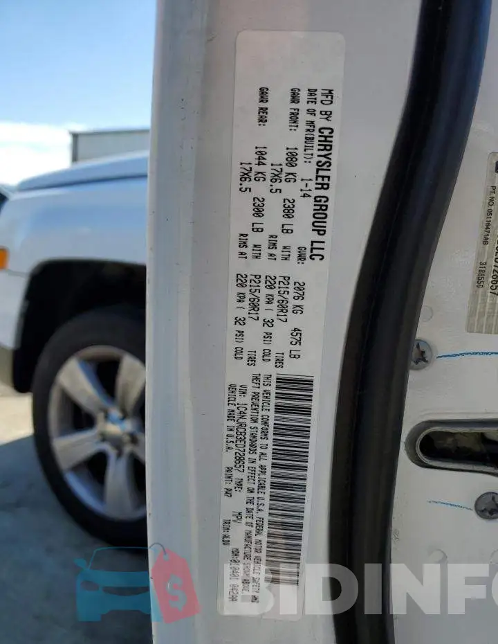 1C4NJRCB3ED728657 Photo# 10