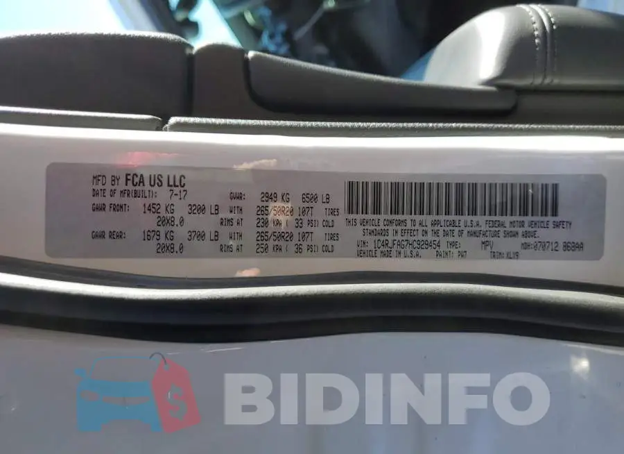 1C4RJFAG7HC929454 Photo# 13