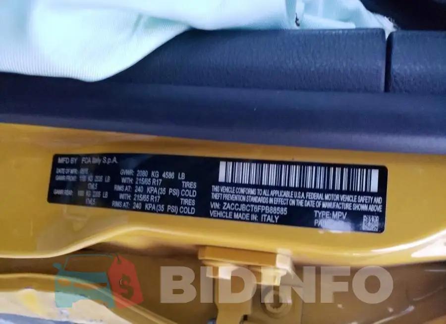 ZACCJBCT6FPB88585 Photo# 13