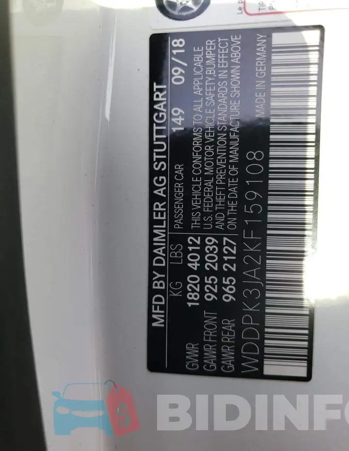 WDDPK3JA2KF159108 Photo# 12