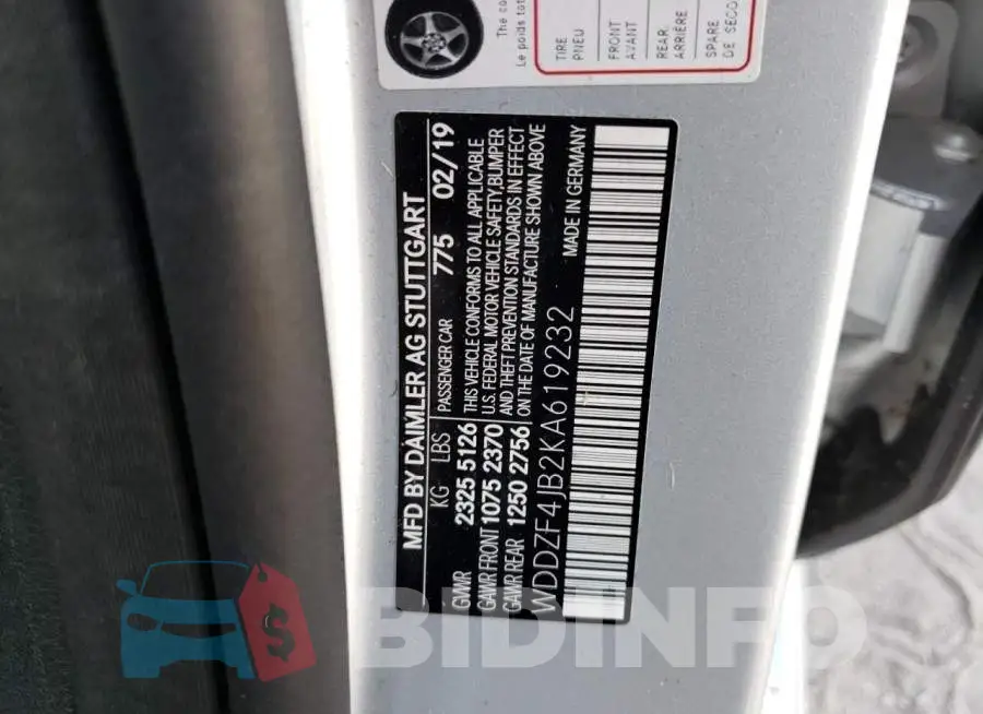 WDDZF4JB2KA619232 Photo# 10