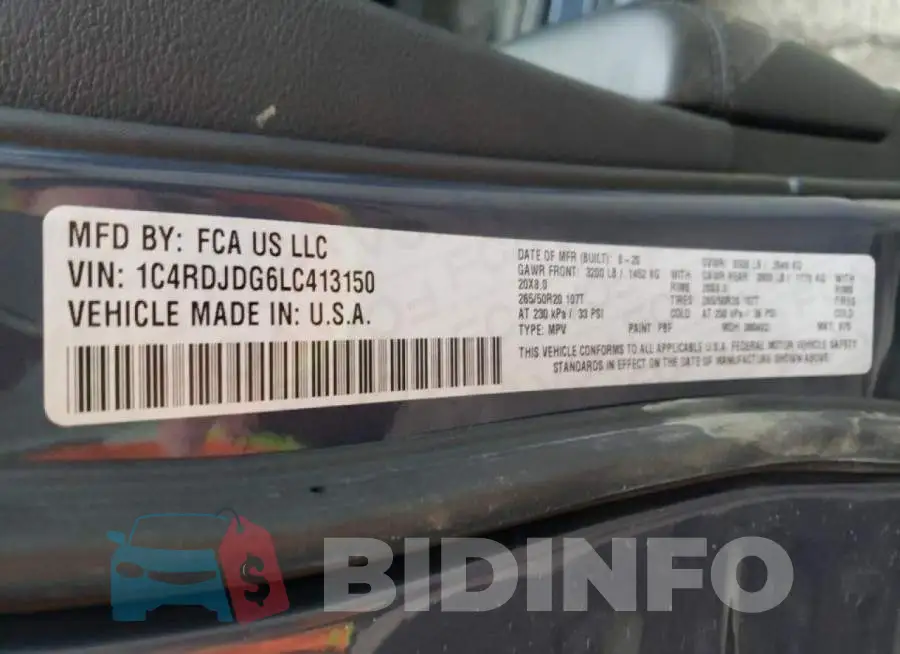 1C4RDJDG6LC413150 Photo# 13