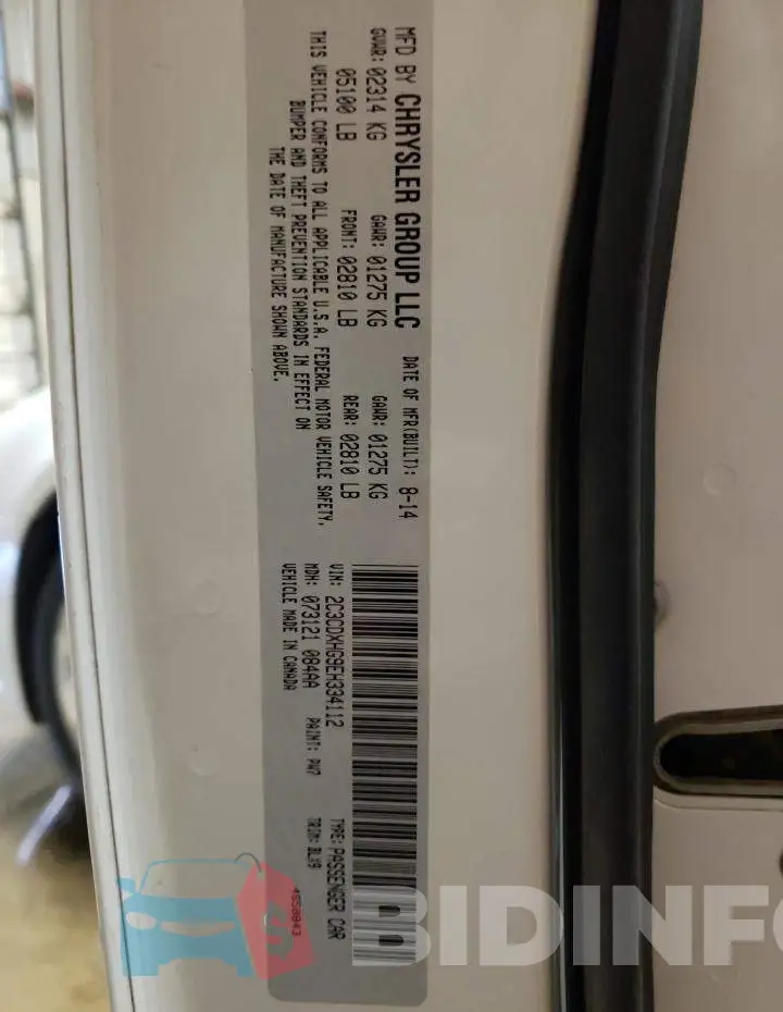 2C3CDXHG9EH334112 Photo# 10