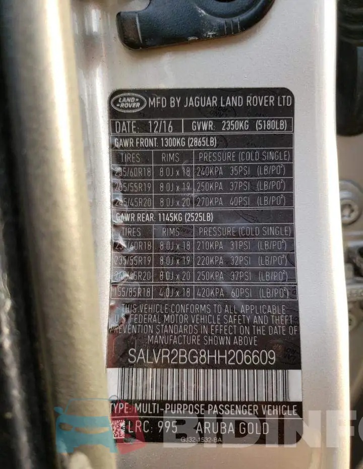 SALVR2BG8HH206609 Photo# 13