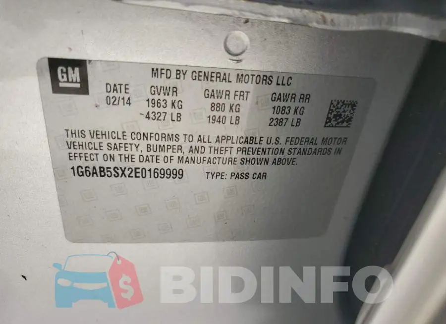 1G6AB5SX2E0169999 Photo# 10