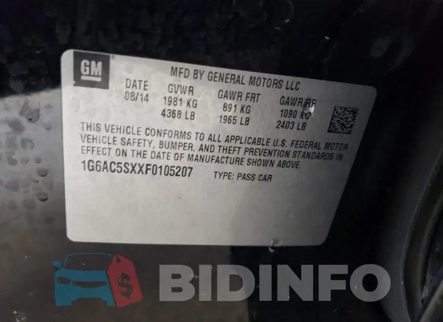 1G6AC5SXXF0105207 Photo# 12