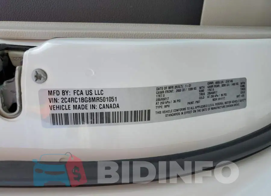 2C4RC1BG8MR501051 Photo# 10