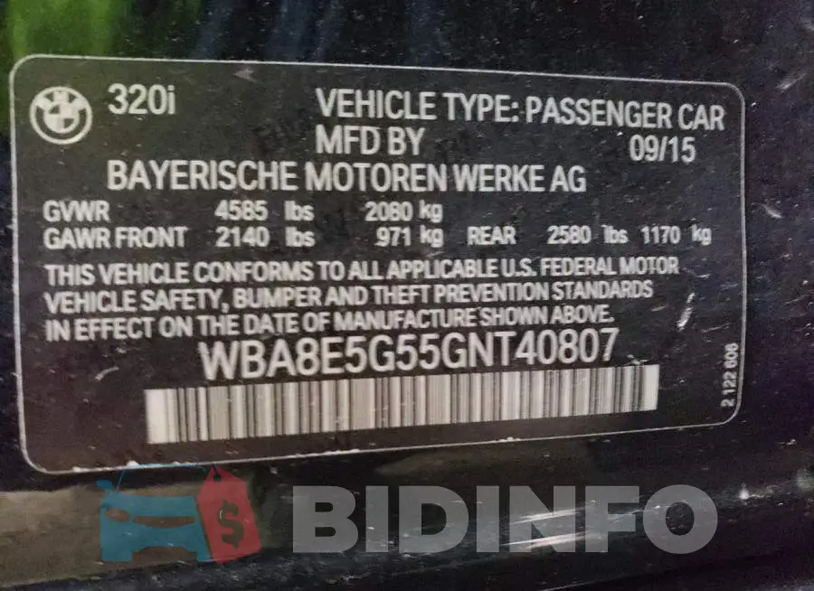 WBA8E5G55GNT40807 Photo# 10