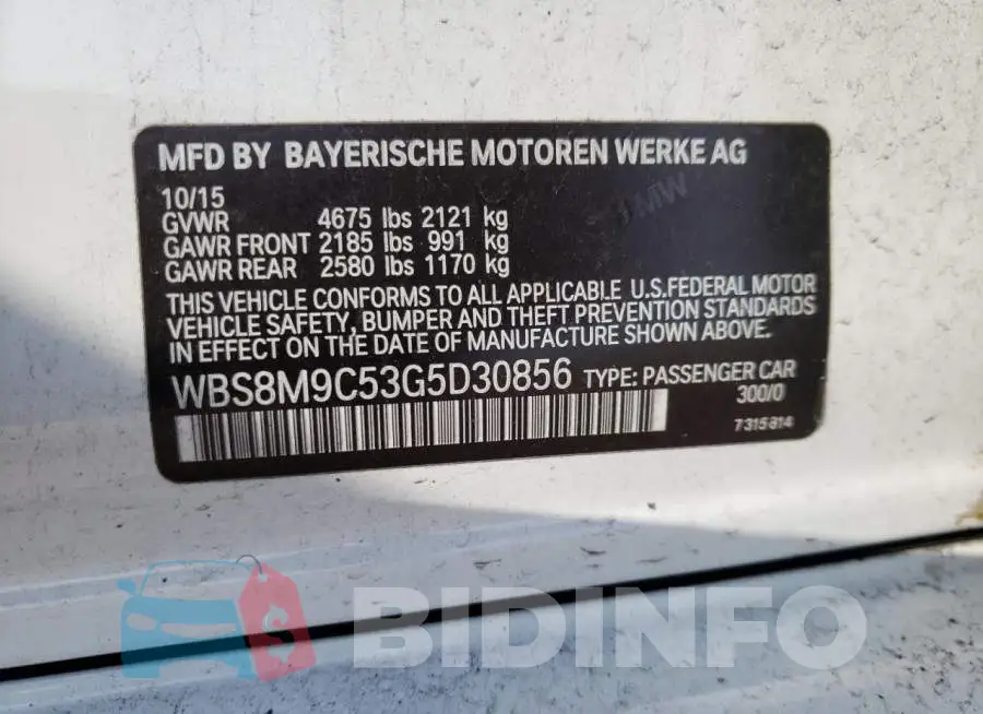 WBS8M9C53G5D30856 Photo# 10