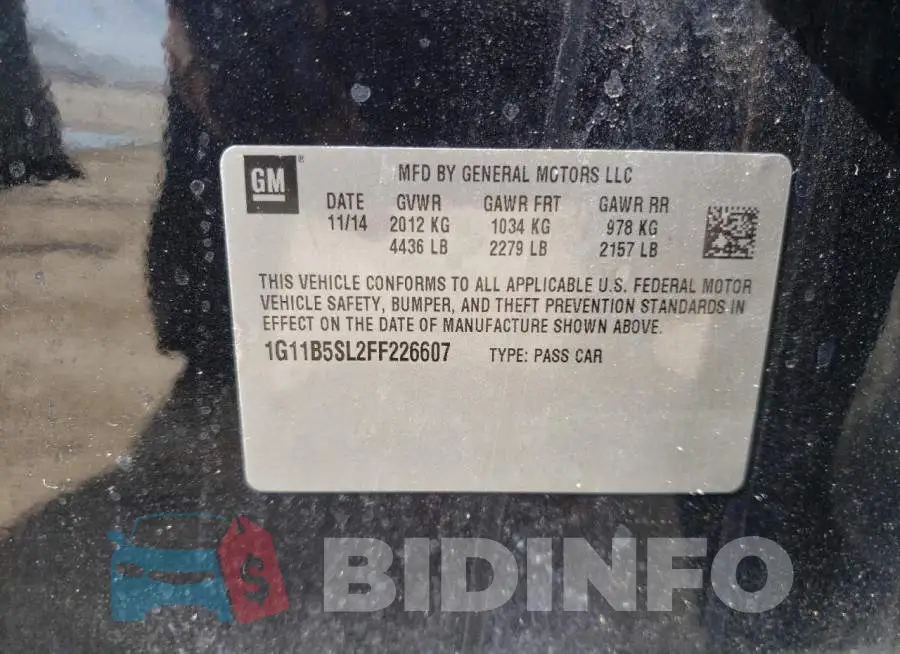 1G11B5SL2FF226607 Photo# 13