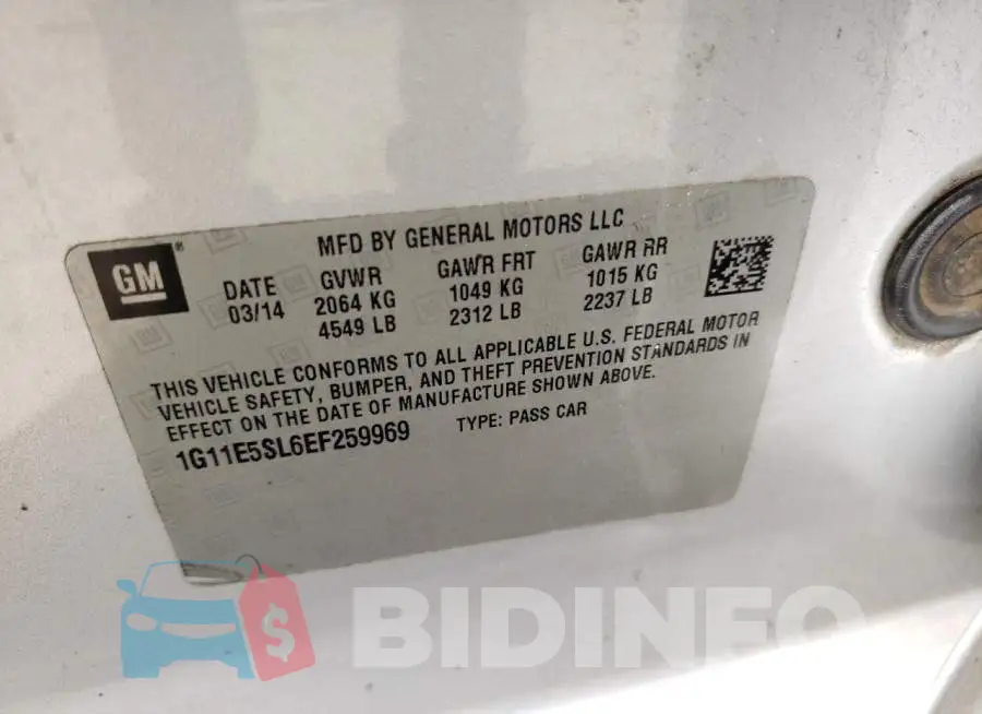 1G11E5SL6EF259969 Photo# 14