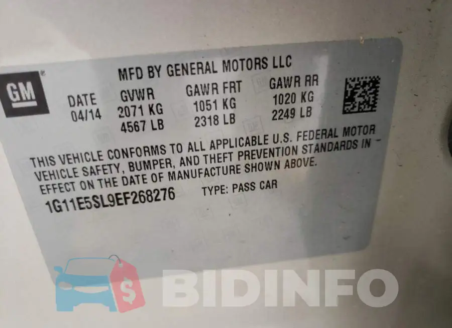 1G11E5SL9EF268276 Photo# 12