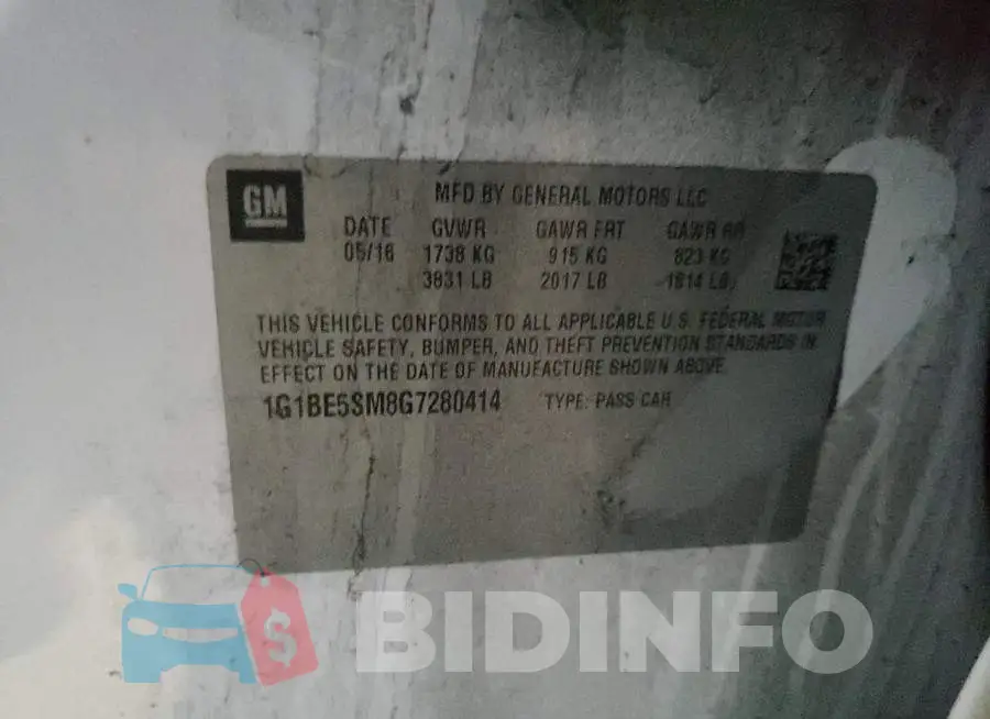 1G1BE5SM8G7280414 Photo# 12