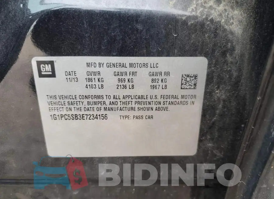 1G1PC5SB3E7234156 Photo# 12