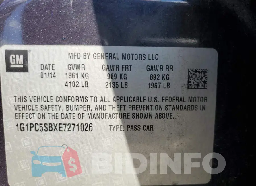 1G1PC5SBXE7271026 Photo# 10
