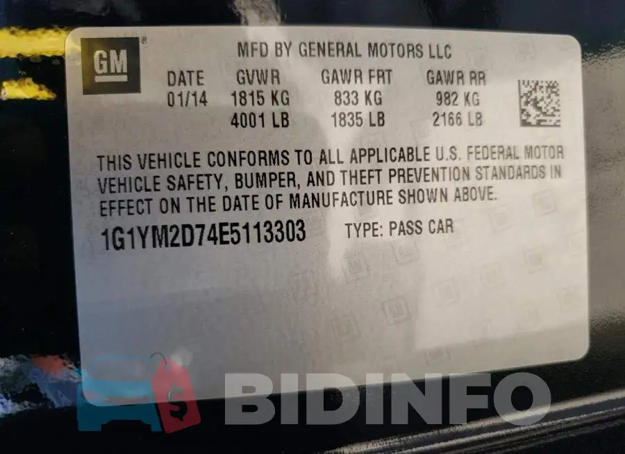 1G1YM2D74E5113303 Photo# 12
