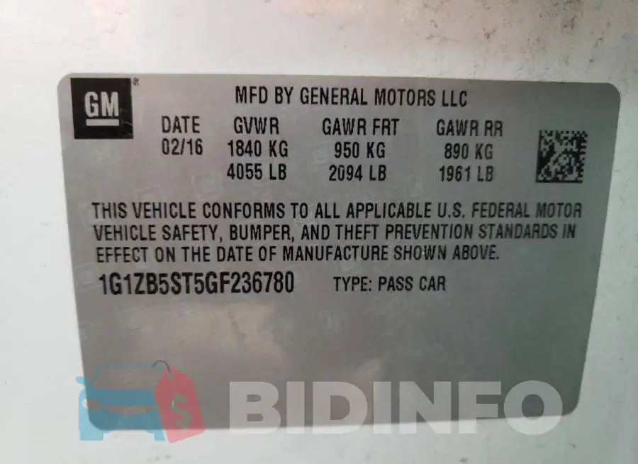 1G1ZB5ST5GF236780 Photo# 10