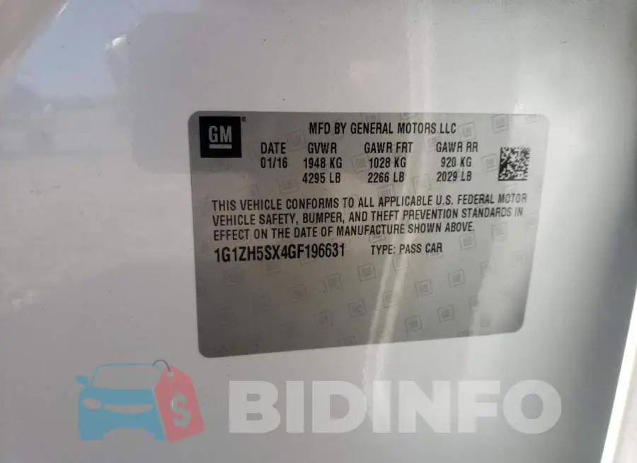 1G1ZH5SX4GF196631 Photo# 10