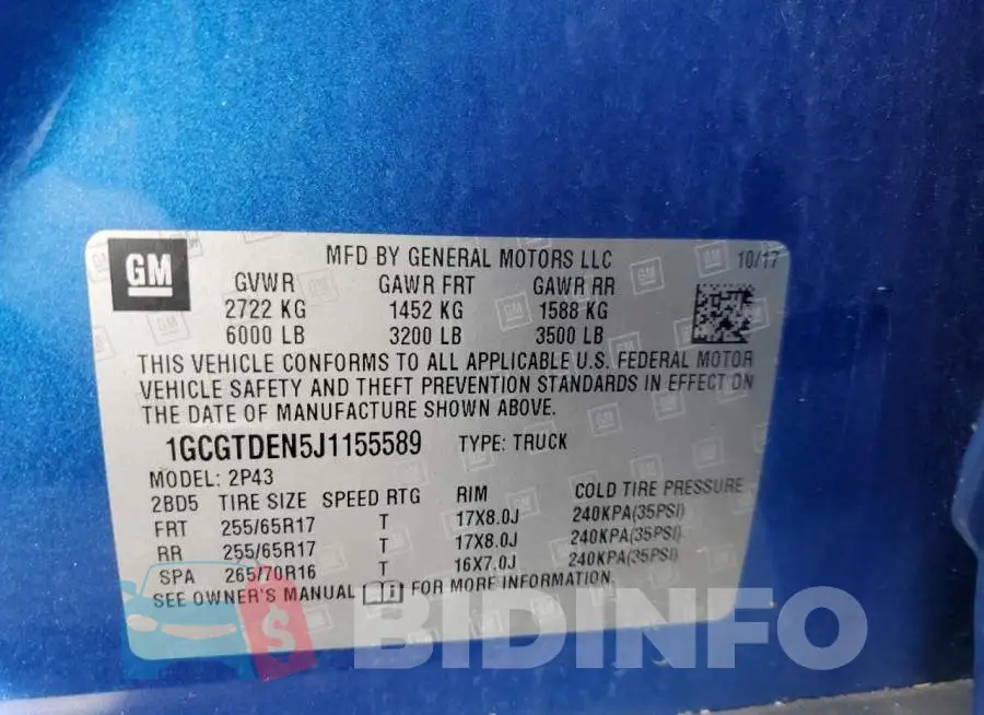 1GCGTDEN5J1155589 Photo# 10