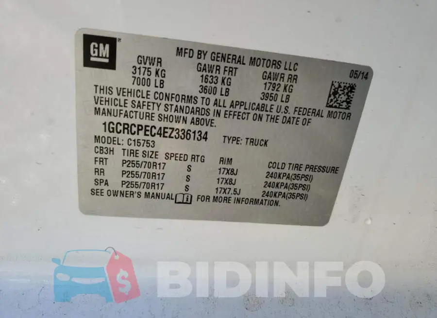 1GCRCPEC4EZ336134 Photo# 12