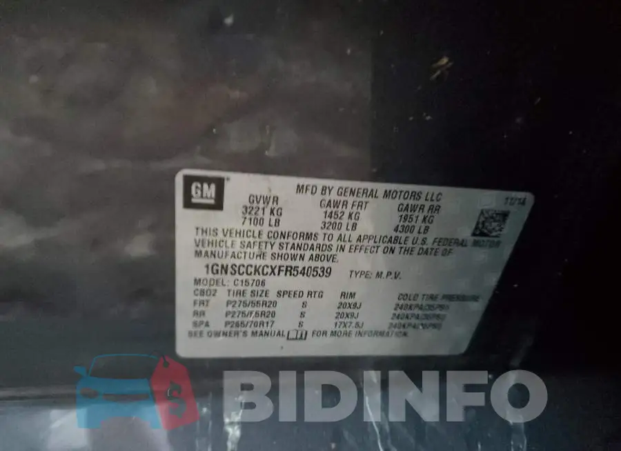 1GNSCCKCXFR540539 Photo# 10