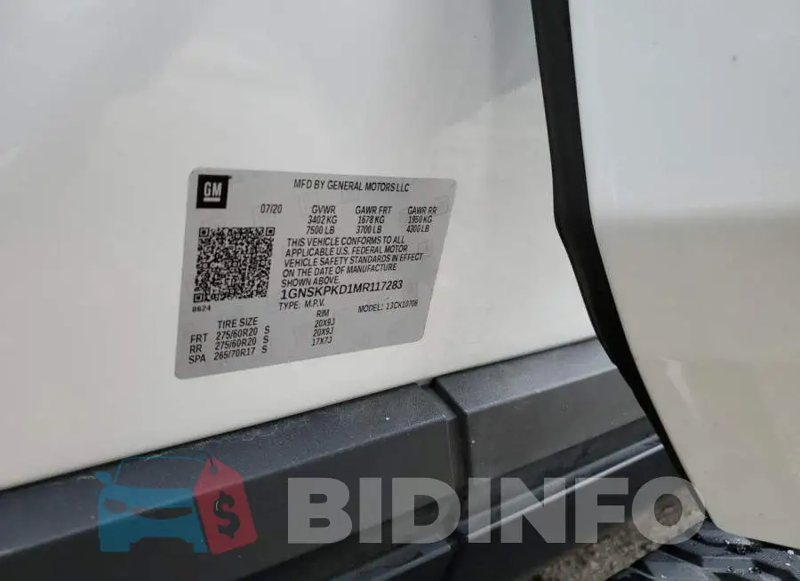 1GNSKPKD1MR117283 Photo# 14