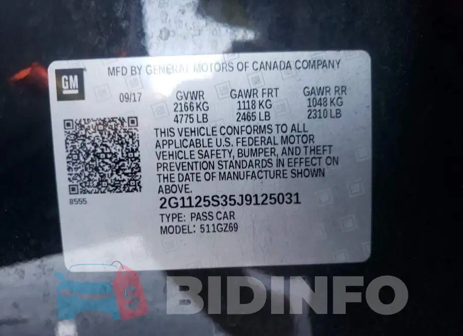 2G1125S35J9125031 Photo# 10