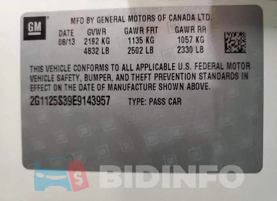 2G1125S39E9143957 Photo# 13