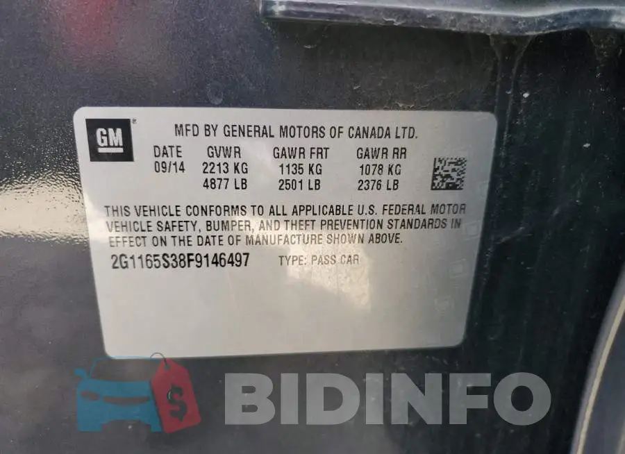 2G1165S38F9146497 Photo# 12
