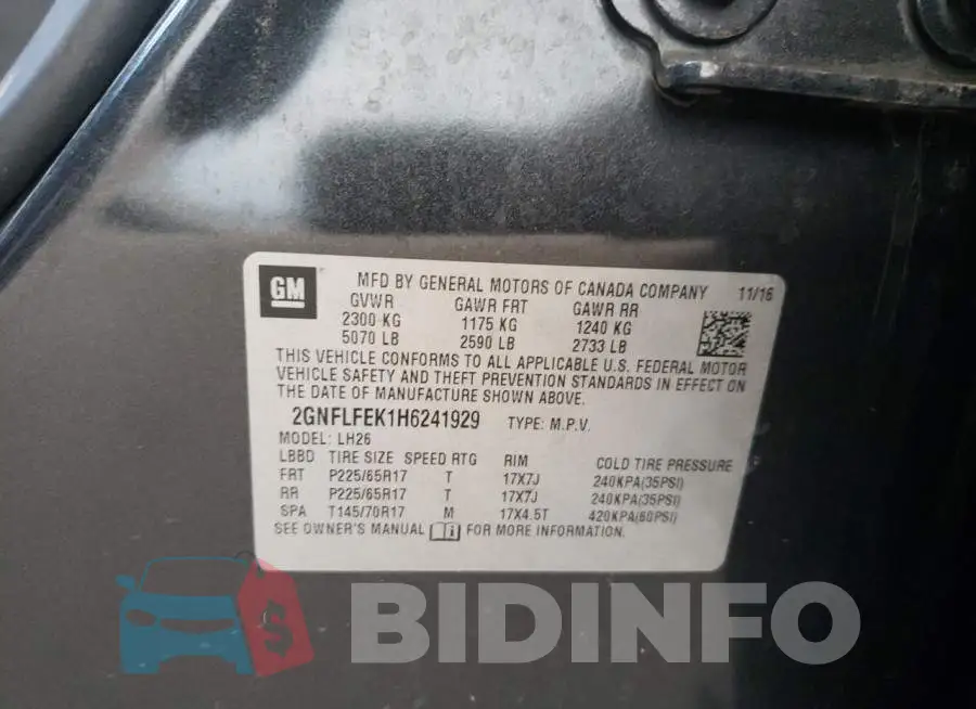 2GNFLFEK1H6241929 Photo# 10