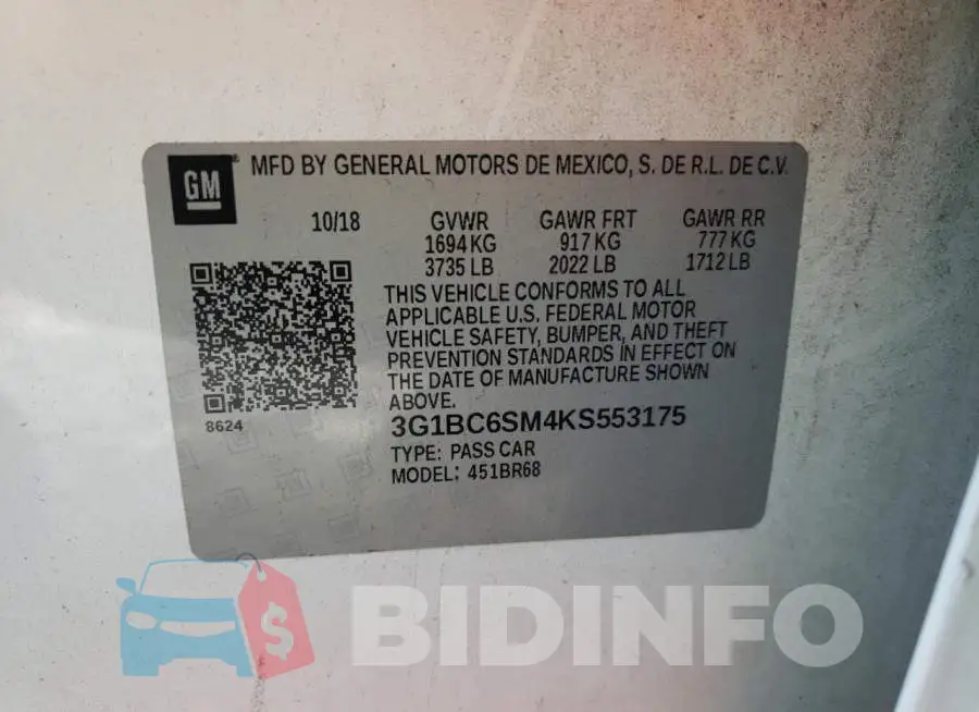 3G1BC6SM4KS553175 Photo# 10